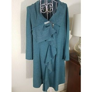 Anthropologie Ruffle Zippered Dress/ Jacket sz. M